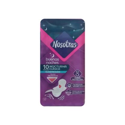 Imagen de Toallas íntimas nocturna con tela Nosotras (10 U)