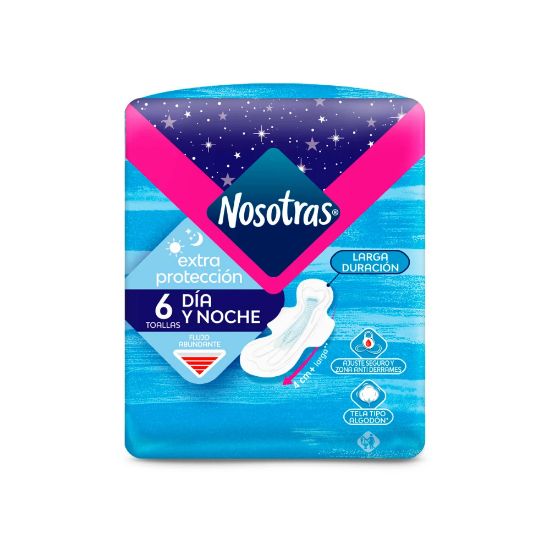 Imagen de Toallas sanitaria extra protección Dia y Noche Nosotras (6 U)